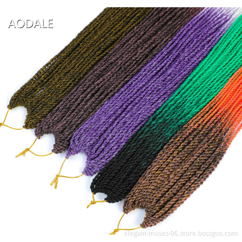 Micro Box Braids Crochet Hair Extensions Ombre High Temperature Fiber Synthetic Braiding Hair Bulk Crochet Braids